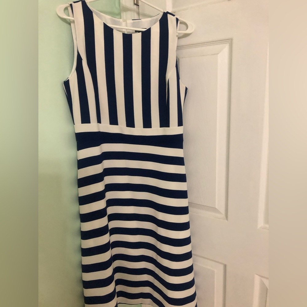 Ann Taylor Striped Sleeveless Dress Size 8